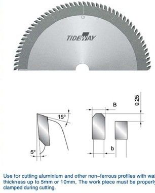 Black or red TCT circular saw blades for cutting non - ferrous