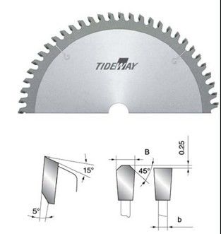 TCT saw blades for cutting non - ferrous metals (negative)