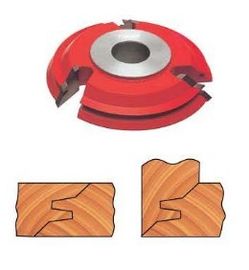 Red painted 3 teeth T.C.T 45° lock miter shaper cutters with finished sandblast