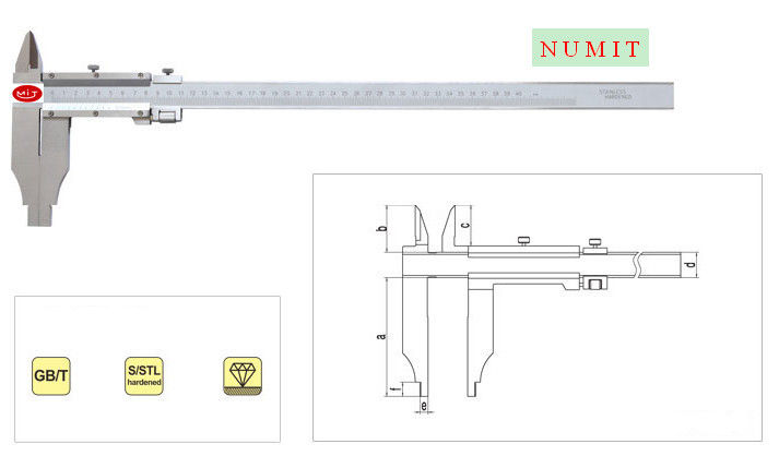 Stainless Steel Vernier Caliper With Nib Style and Standard Jaws 0 mm – 500 mm