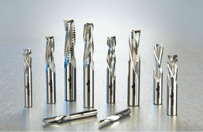 CNC Router Bits Micro - Grain Carbide Fwo Flutes Spiral Bits For Cutting Wood, Laminate, Artificial Stone, Plastic