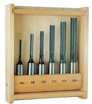 45# Carbon steel router bit sets , 6 - Piece mortising bits set with wooden case